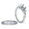 Pompeii3 3/8ct Three Stone Engagement Wedding Ring Set 14K White Gold - 3 of 4