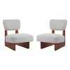 Set of 2 Accent Chair with Beige Upholstery, Comfortable Modern Accent Chairs with Wood Base for Living Room or Office-Maison Boucle - 4 of 4