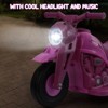 6V Motorcycle Ride on Toy Car for Kids, Kids Bubble  Motorcycle w/Music, LED Headlights, Forward/Reserve, Pedal, Ride on Motorbike for Kids 3-8 - 3 of 4