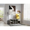 ORRD Storage Bench, Shoe Bench, Entryway Bench with Padded Cushion, Drawer and Open Compartments, Bench with Storage, 3 Tier Shoe Rack Bench - 4 of 4