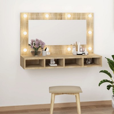 vidaXL Mirror Cabinet Sonoma oak Engineered wood, acrylic