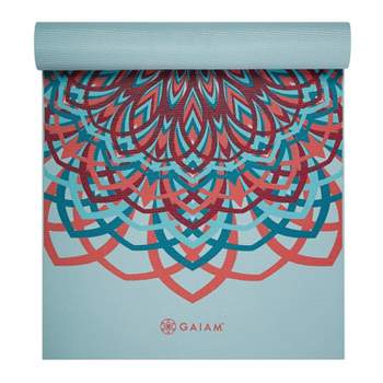 Gaiam Reversible Yoga Mat - Teal Mandala Mantra (6mm) : Target