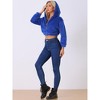 INSPIRE CHIC Women's Casual Hooded Zip Up Long Sleeve Cropped Faux Fur Jacket - 3 of 4