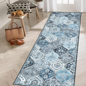 Washable Rugs Vintage Oriental Area Rug Indoor Floor Carpet Non Slip Non Shedding Rug for Bedroom Living Room - 1 of 4