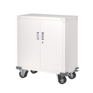 Aobabo 2 Doors Lockable Garage Metal Storage Cabinet on Wheels, 35.4 Inches Small Steel Rolling Tool Storage Cabinet for Home,Office,Garage - 1 of 4