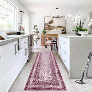 Area Rug Braided Printed Rugs for Living Room Bedroom Farmhouse Bordered Rug - 1 of 4