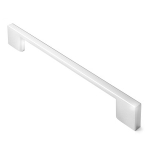 Cauldham Solid Kitchen Cabinet Pulls Handles (6-5/16" Hole Centers) - Modern Thin Profile Drawer/Door Hardware - Style M255 - Polished Chrome - 1 of 4