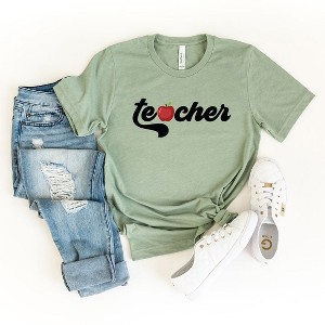 Simply Sage Market Women's Teacher Bold Apple Short Sleeve Graphic Tee - 1 of 4