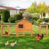 Sevobal Pet Crates and Houses 2 Tiers Rabbit Hutch on Wheels, Openable Roof, Easy-to-Clean Tray, House for Small Animals, Orange, 35.4"*19.7"*21.7" - 2 of 4