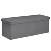 LUSIMO 43" Folding Velvet Storage Ottoman Bench Toy Chest Footstool Hold up to 660 lb For Bedroom Living Room - 2 of 4