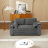 Fabric Sleeper Sofa Bed with Convertible Pull-Out Bed and Armrests with Cup Holders - 4 of 4
