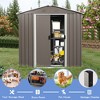 8ft x 4ft Outdoor Metal Storage Shed With window and metal foundation,Gray - 2 of 4