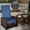 Aghana Digitals Outdoor PE Rattan Swivel Recliner with Lifting Footrest, 360° Rotation, - 4 of 4