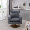 KTMBDW Mid-Century Swivel Accent Chair, Upholstered Fabric Armchair for Living Room, Bedroom - 2 of 4