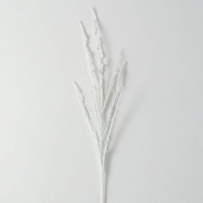 36"H Sullivans Artificial Christmas White Frosted Branch Spray, Indoor Christmas Decor