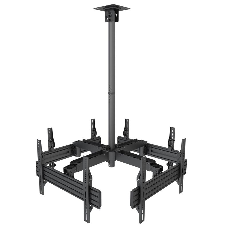 Mount-It! Height Adjustable Ceiling Digital Signage Mount for 4 Flat Panel Displays | Fits Up to up to 75" Screens & VESA 600x400 | 264 Lbs. Capacity, 1 of 9