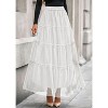 Tulle Skirts for Women 2025 Fall Fashion Elastic High Waisted Fairy Tiered Flowy A-Line Casual Maxi Long Skirt White - 2 of 4