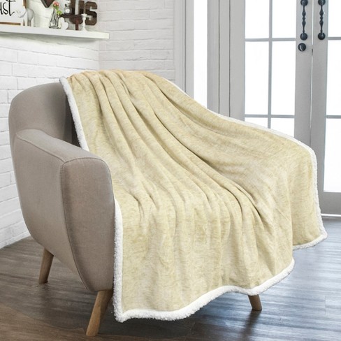 Pavilia Fleece Plush Microfiber Throw Blanket For Couch, Sofa And Bed,  Reversible, Melange Latte/throw - 50x60 : Target