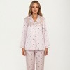 Anna-Kaci Lounge Women's 2-Piece Set Polka Dot Satin Button Front Pajama Top with Ruffle Trim and Matching Relaxed Fit Lounge Pants - 2 of 4