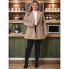 Agnes Orinda Women's Plus Size Double Breasted Lapel Long Sleeve Work Office Pea Coat with Pocket - 3 of 4