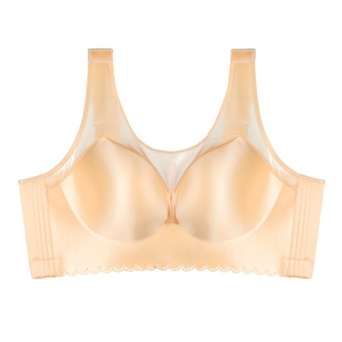 Agnes Orinda Women's Plus Size Seamless U Back Adjustable Strap Wirefree  Everyday Bralettes Beige 44d : Target