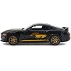 2018 Ford Mustang GT 5.0 Black with Gold Stripes and Graphics "Midnight Eclipse" Series 1/24 Diecast Model Car by Motormax - 2 of 4
