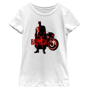 Girl's The Batman Red Batcycle T-Shirt - 1 of 4