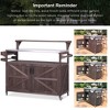 YOOCOZZ Outdoor Weatherproof Wood Rolling Grill Cart & Kitchen Island with Large Storage Space - 4 of 4