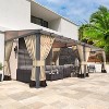 ALAULM 10’ x 24’ Wall Mount Gazebo Outdoor Pergola, Lean to Gazebo Canopy Awnings with Sloped Roof and Steel Frame - 2 of 4