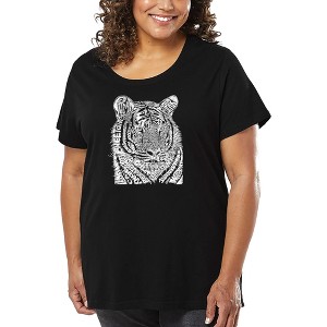 LA Pop Art Women's Word Art T-shirt - Big Cats - 1 of 4