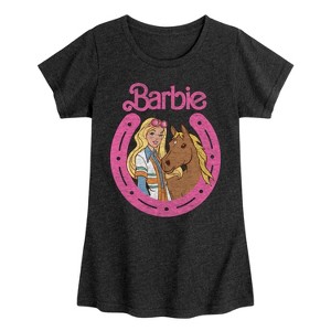 Girls' - Barbie - Barbie And Horse Fitted Short Sleeve Graphic T-Shirt - 1 of 4