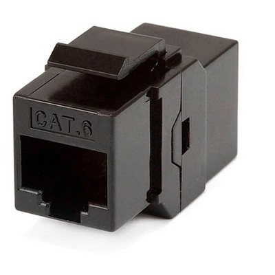 Monoprice 8P8C RJ45 Cat6 Inline Coupler Type Keystone Jack, Black