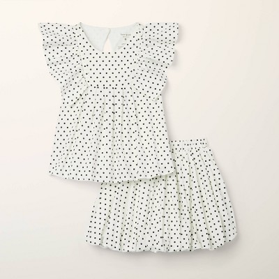 Toddler Adaptive Mini Polka Dot Flutter 2pc Top and Bottom Set - kate spade new york x Target Cream/Black
