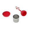 Unique Bargains Tea Infuser Tea Infuser Hand Wash Only Style Silicone Stainless Steel Red 2.17"x6.3" 1Set - 4 of 4