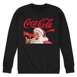 Men's - Coca-Cola - Santa Closeup Coca Cola Logo Graphic Fleece Sweatshirt - 1 of 4