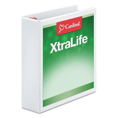 Cardinal XtraLife ClearVue Non-Stick Locking Slant-D Binder 2" Cap 11 x 8 1/2 White 26320