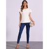 INSPIRE CHIC Women's Crew Neck Ruffle Cap Sleeve Textured Casual Blouse - 4 of 4
