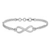 Black Bow Jewelry Sterling Silver Infinity Symbol Double Strand Bracelet, 7.5 Inch - 3 of 4