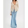 Women's Knit Beach Cover Up Long Sleeve Open Front Cardigan - 2 of 4