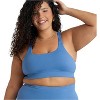POPSUGAR PS Strappy Sports Bra for Women Blue Mist - Criss-Cross Back Padded Yoga Bra Workout Tops & Removable Cups - 2 of 4