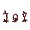Transpac Metal 10.75 in. Red Christmas Cardinal Joy Stocking Holder Set of 3 - 2 of 4