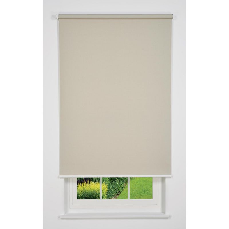 Linen Avenue Cordless 1% Solar Screen Standard Roller Shade, Shadow and Beige (Arrives 1/4" Narrower), 1 of 9