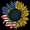 Men's Design By Humans July 4th American Sunflower Leopard By mehmus T-Shirt - image 2 of 2