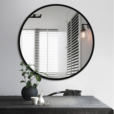 Dovelina Round Mirror Metal Framed Decorative Wall Mirror Hallway ...