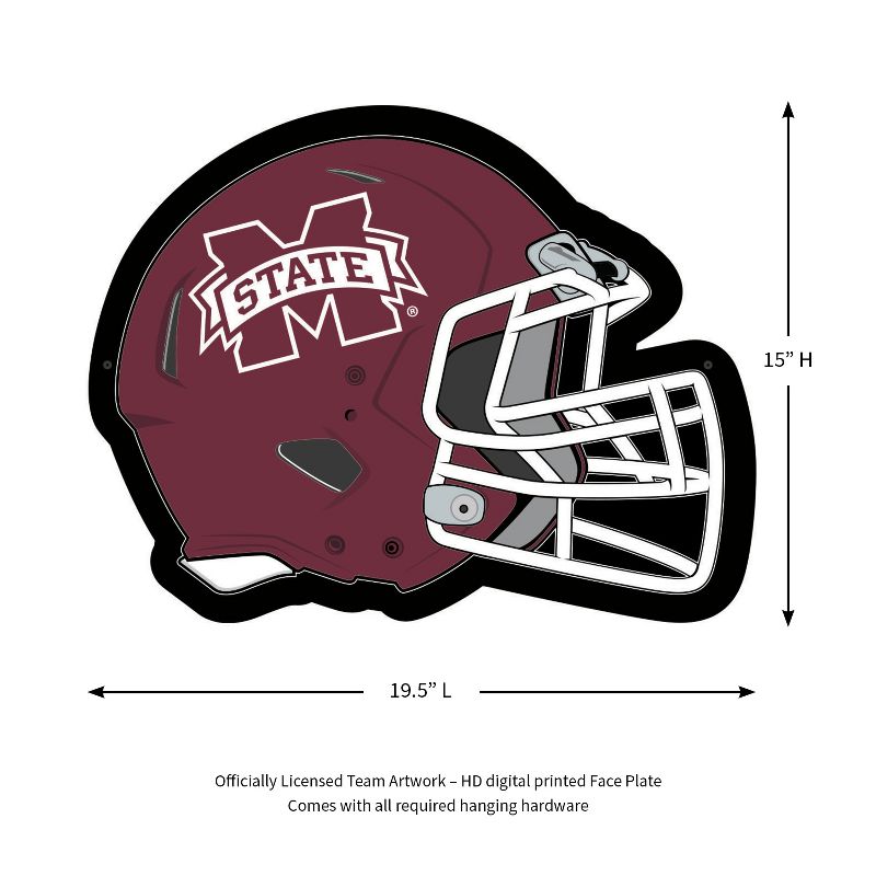Evergreen Ultra-Thin Edgelight LED Wall Decor, Helmet, Mississippi State University- 19.5 x 15 Inches Made In USA, 2 of 7