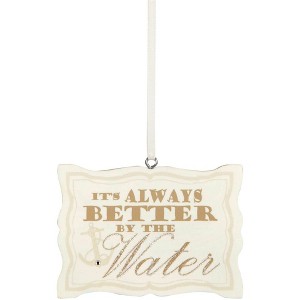 Pavilion Gift Company - By the Water - 3" x 2" Hanging Plaque - Wall Sign Panels - 1 of 4