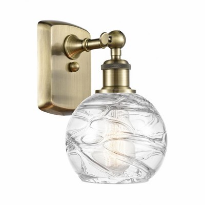 Athens Deco Swirl - 1 Light Wall Sconce In Industrial Style-11 Inches Tall and 6 Inches Wide