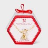 14K Gold Dipped Cubic Zirconia Puffy Heart Charm Initial Necklace - A New Day™ Gold - 3 of 4