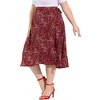 Agnes Orinda Women's Plus Size 2 Piece Boho Floral Ruffle Smocked Sleeve Casual Blouses and Wrap A-Line Skirt Fashion Top and Bottom Sets - 2 of 4