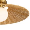 Possini Euro Design Possini Euro Gavin 22 3/4"W Brass and Rattan Ceiling Light - 3 of 4